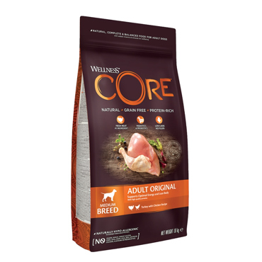 Wellness Core Ξηρά Τροφή Σκύλου Adult Original Medium Breed Γαλοπούλα & Κοτόπουλο 1.8kg